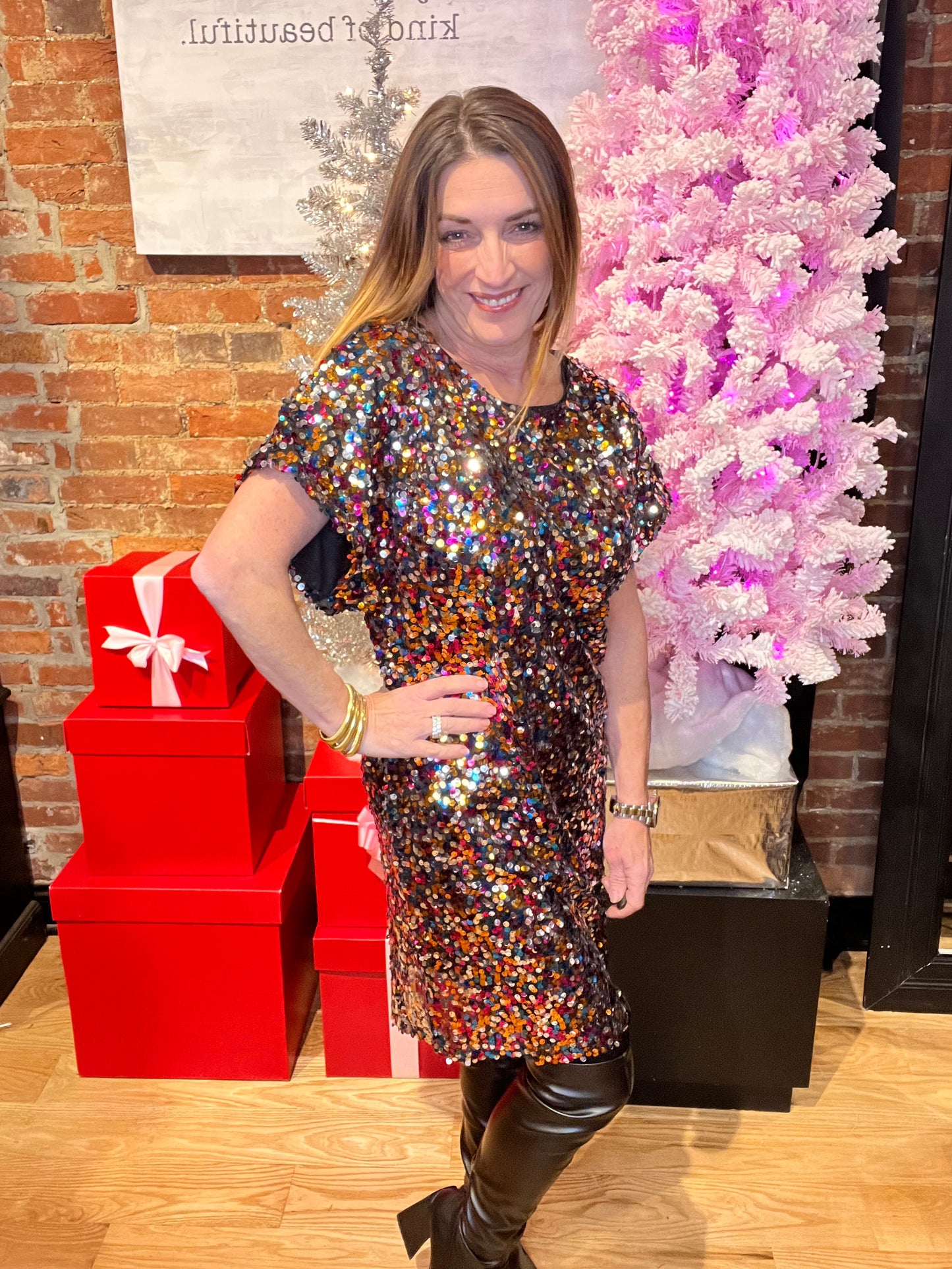 Mini abito con paillettes per le vacanze