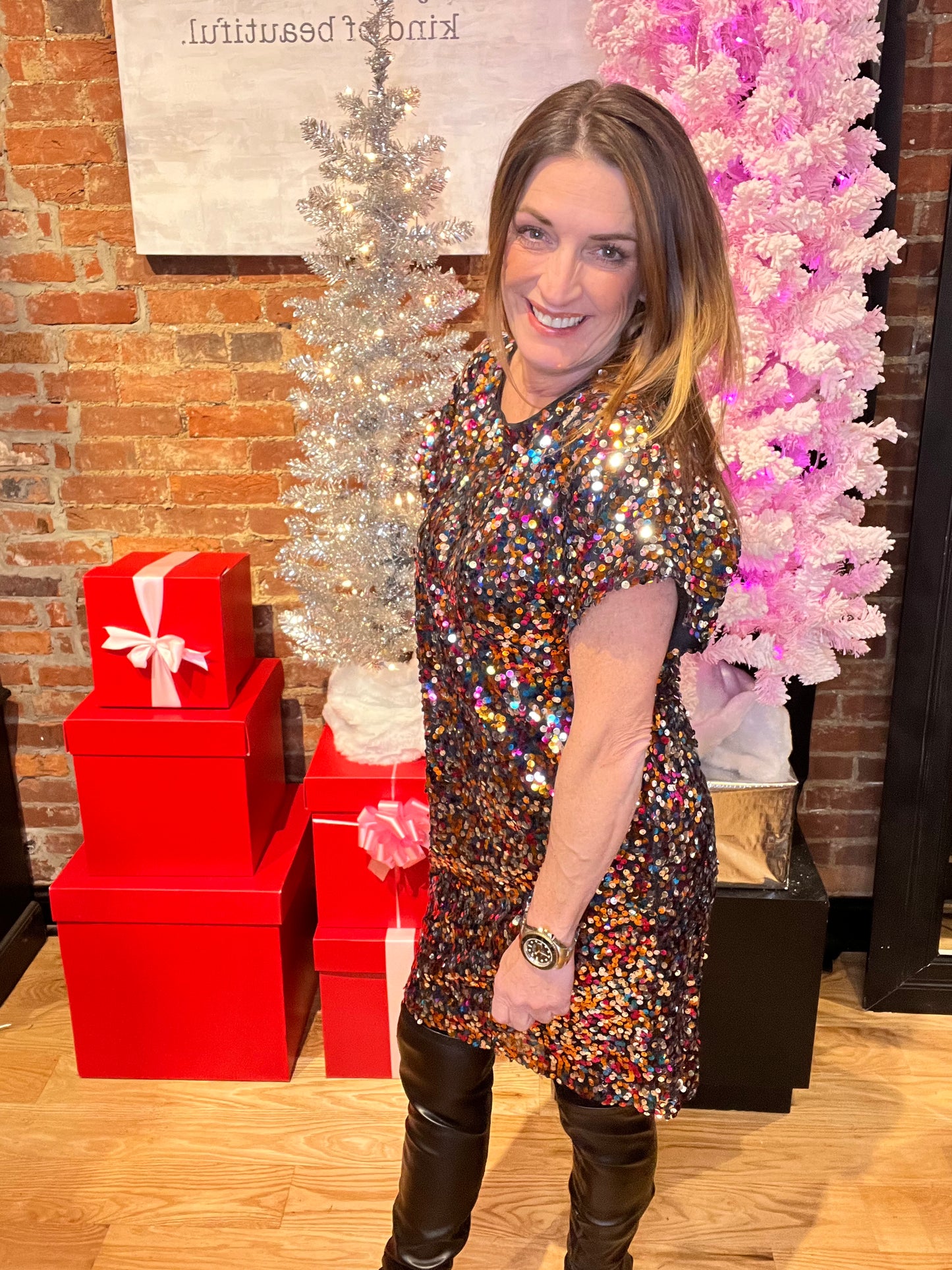 Mini abito con paillettes per le vacanze