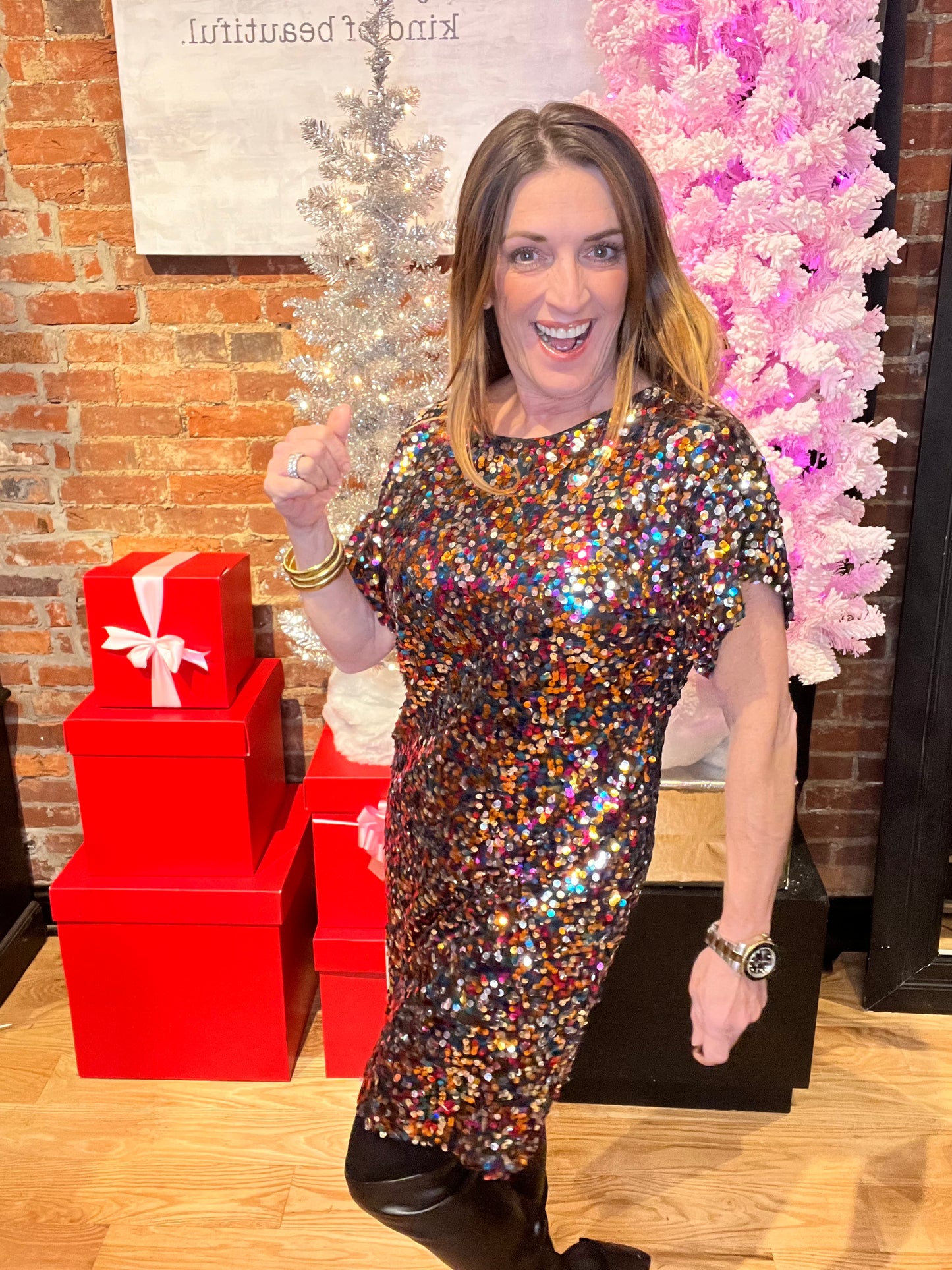 Mini abito con paillettes per le vacanze