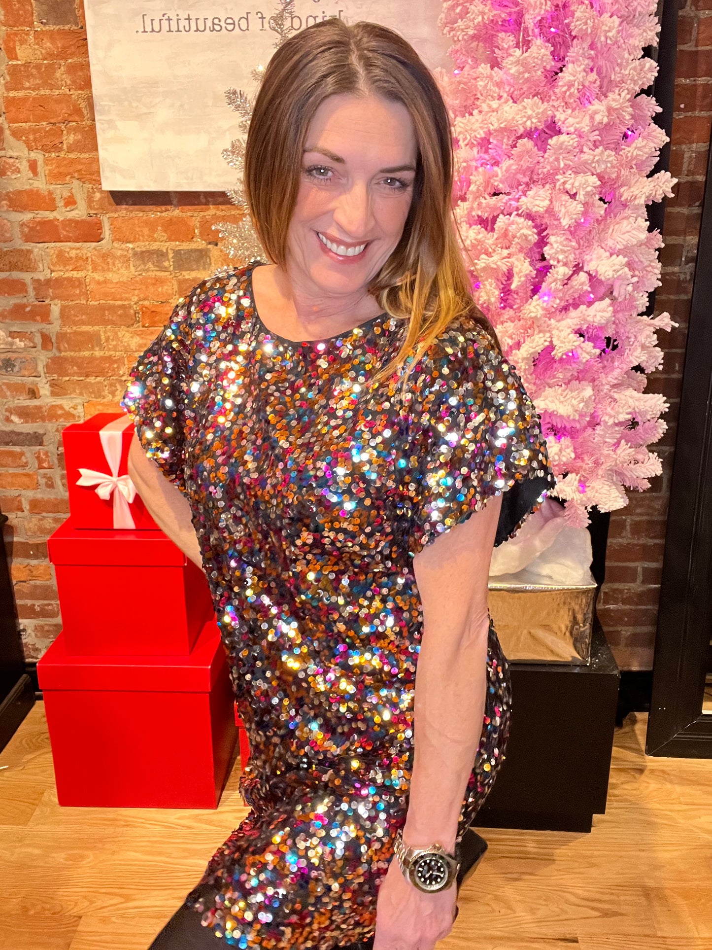 Mini abito con paillettes per le vacanze