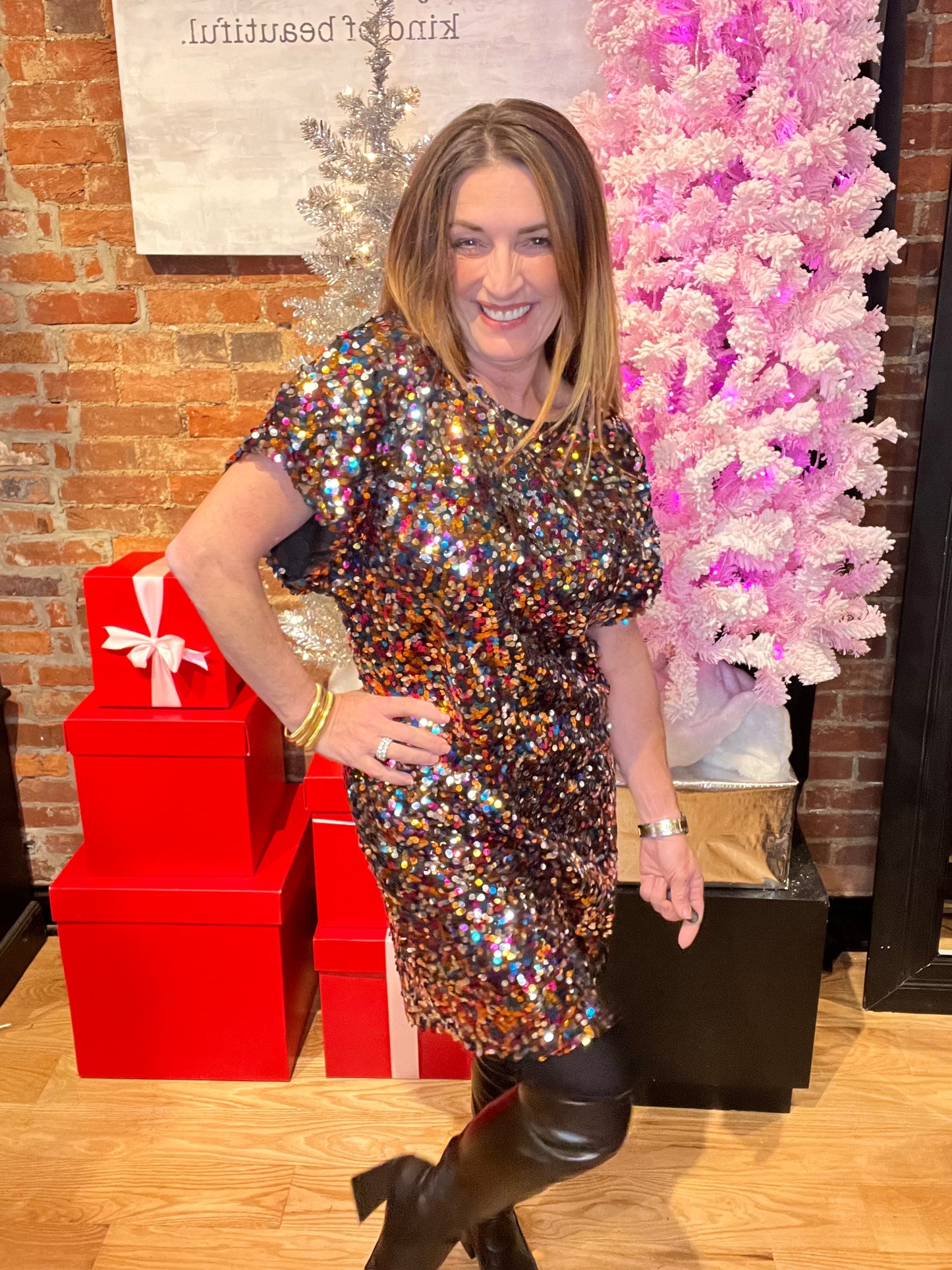 Mini abito con paillettes per le vacanze