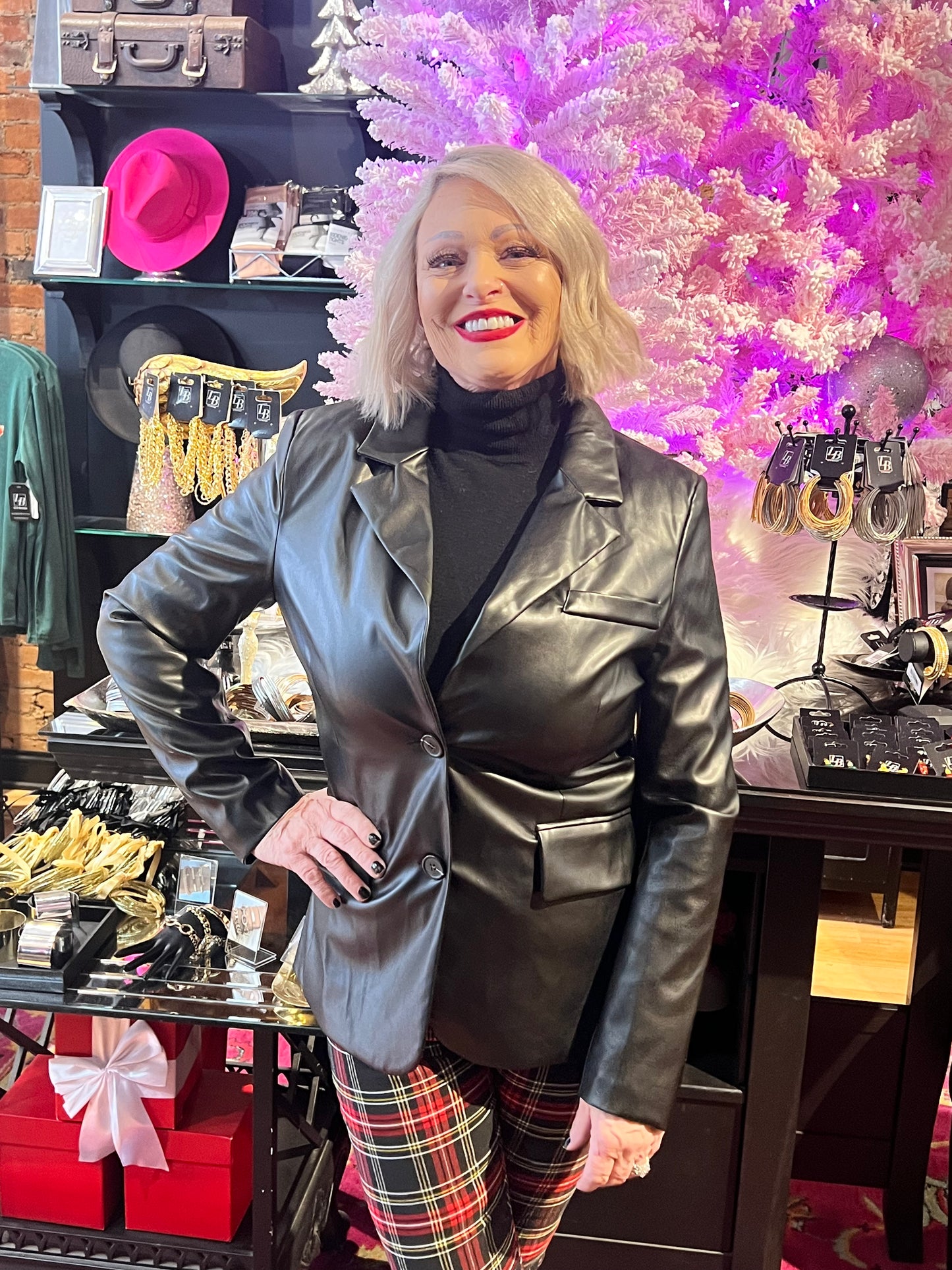 Boss Behavior Leather Blazer