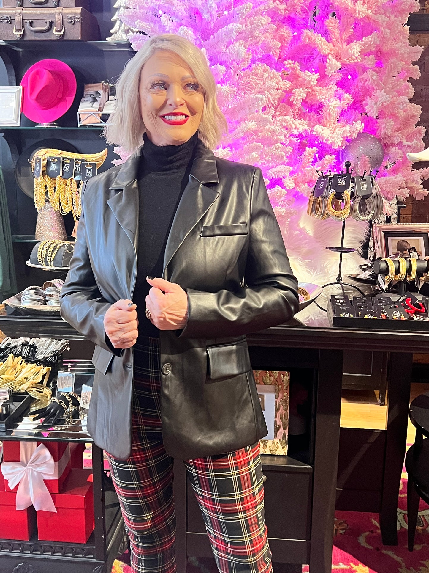 Boss Behavior Leather Blazer