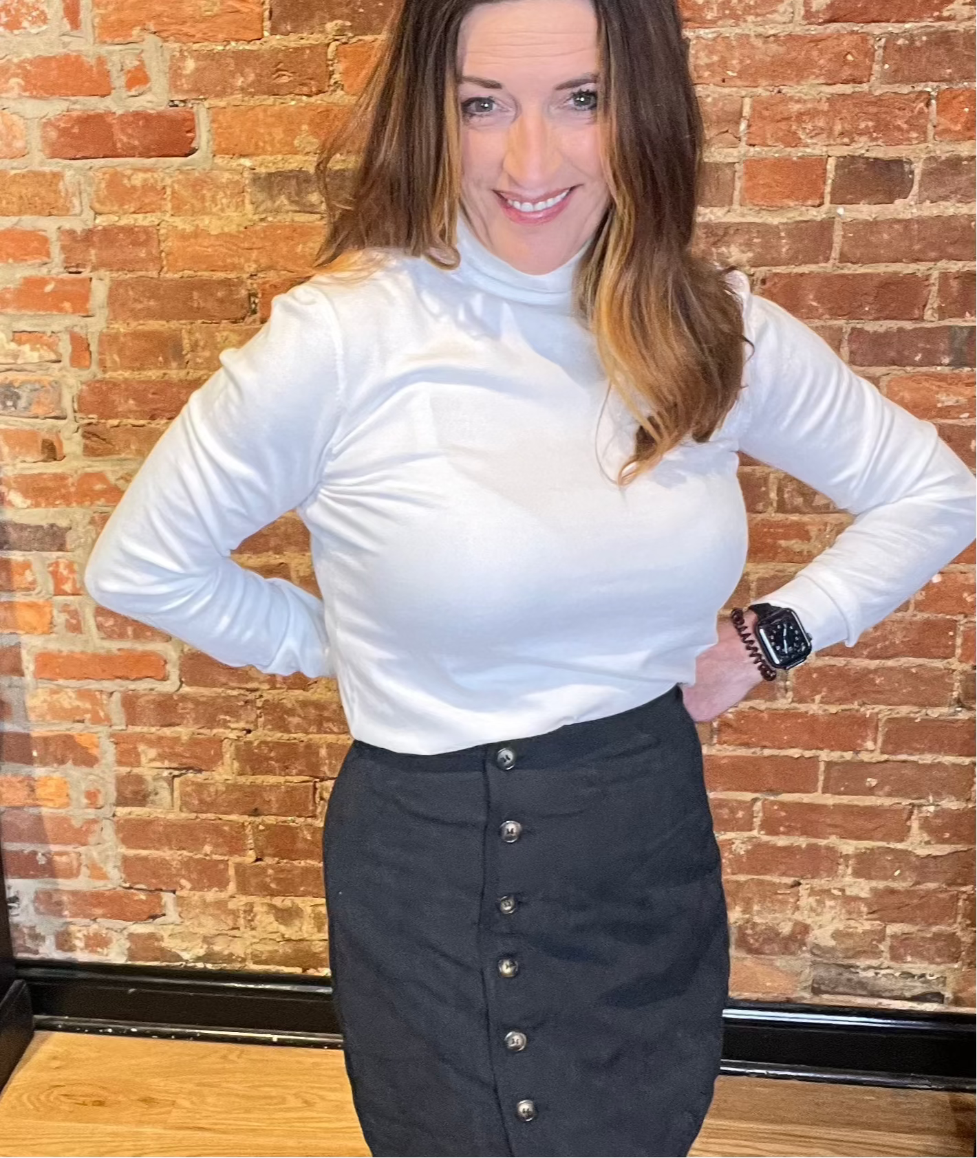 White Turtleneck Sweater Long Sleeve Top