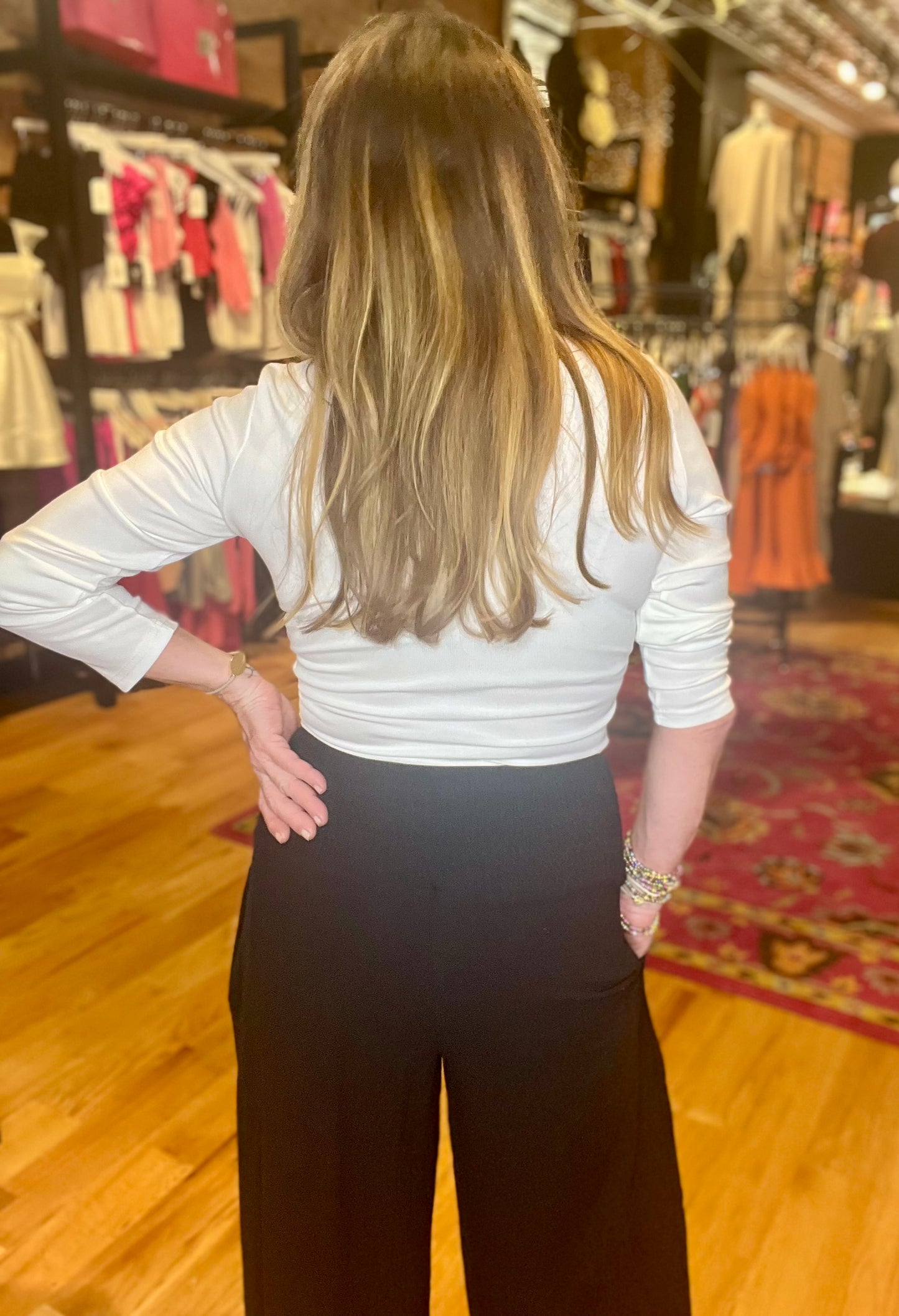 Black Wide Leg Linen Pants with Pockets