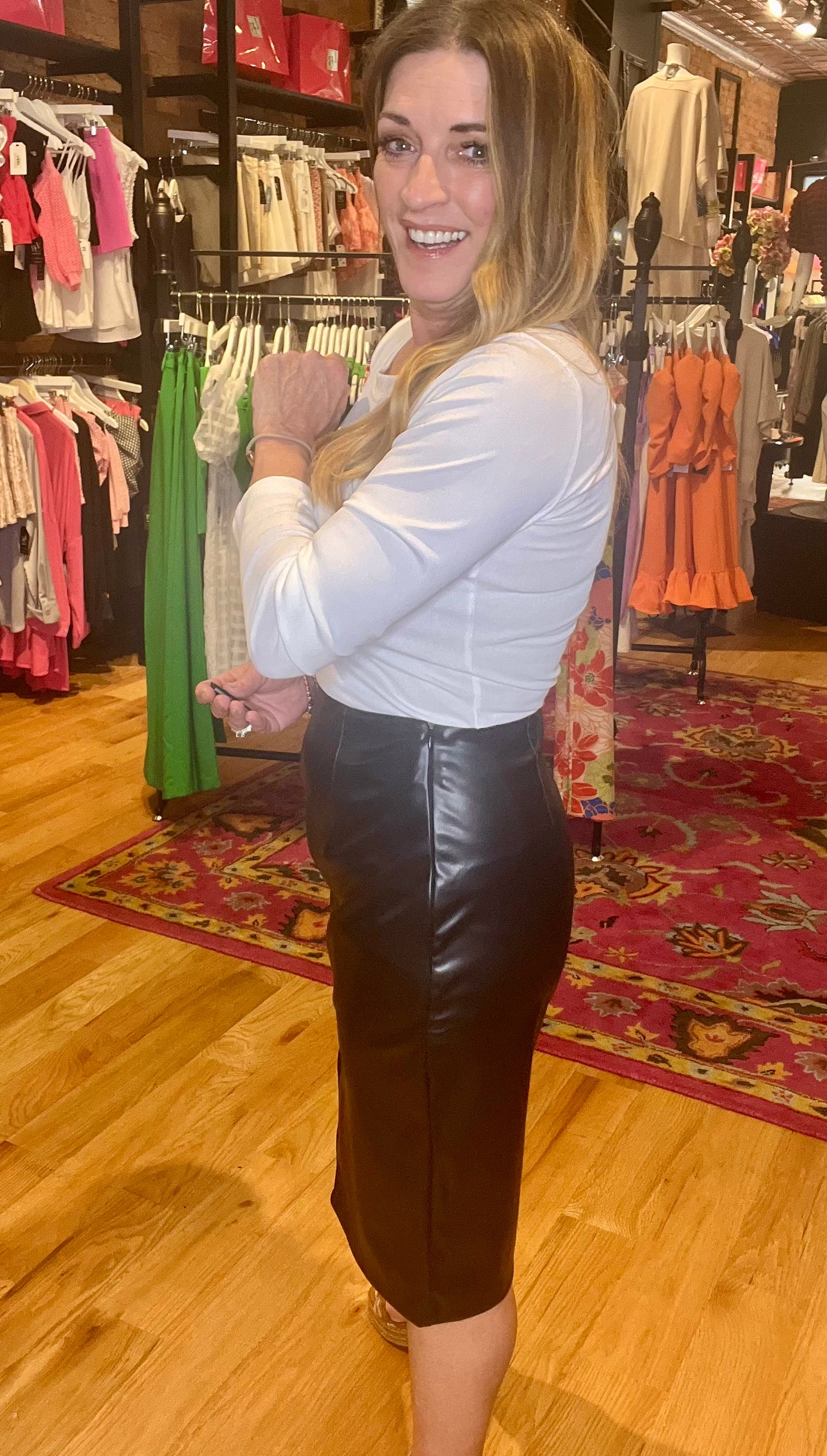 Seeking Sleekness Leather Skirt