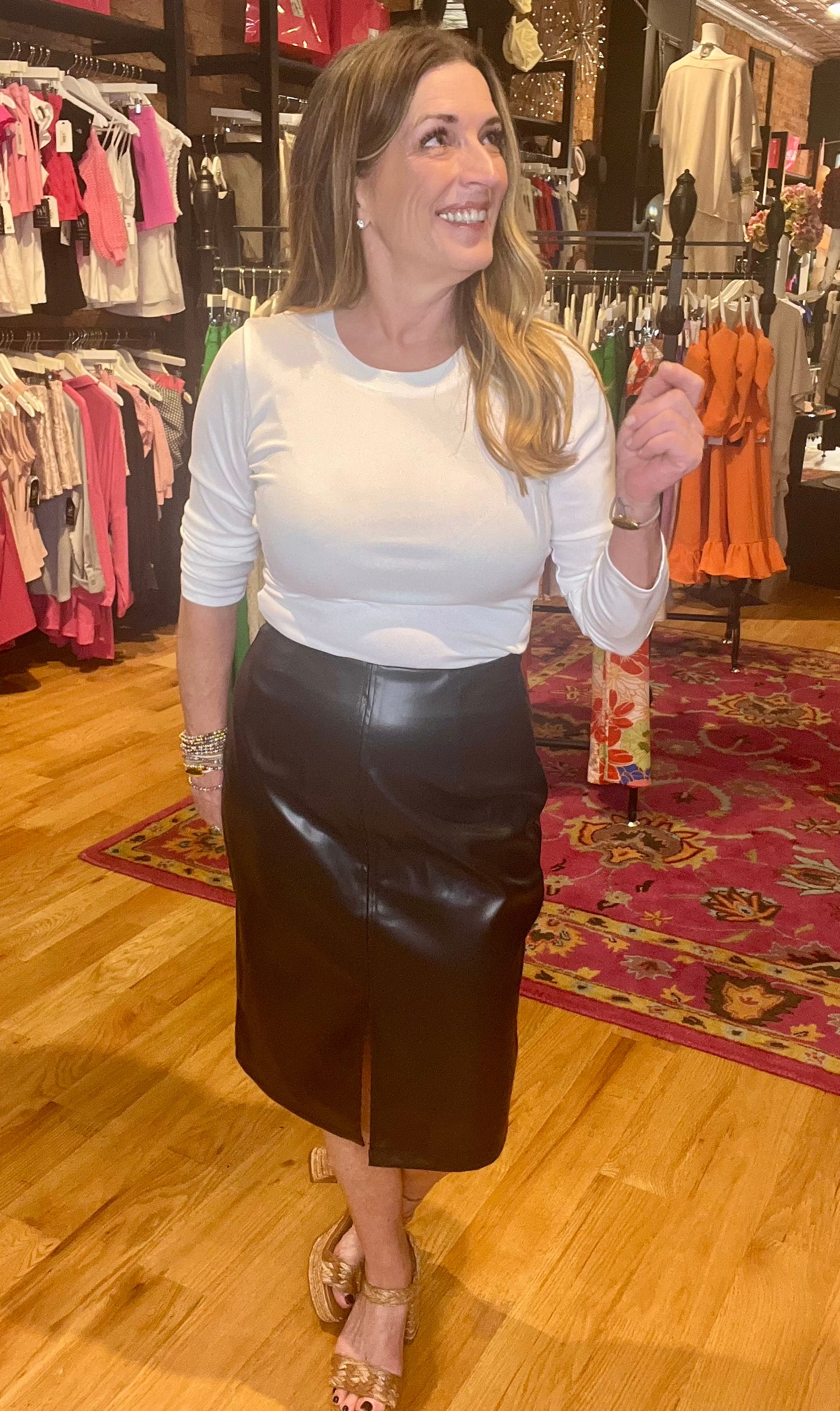 Seeking Sleekness Leather Skirt