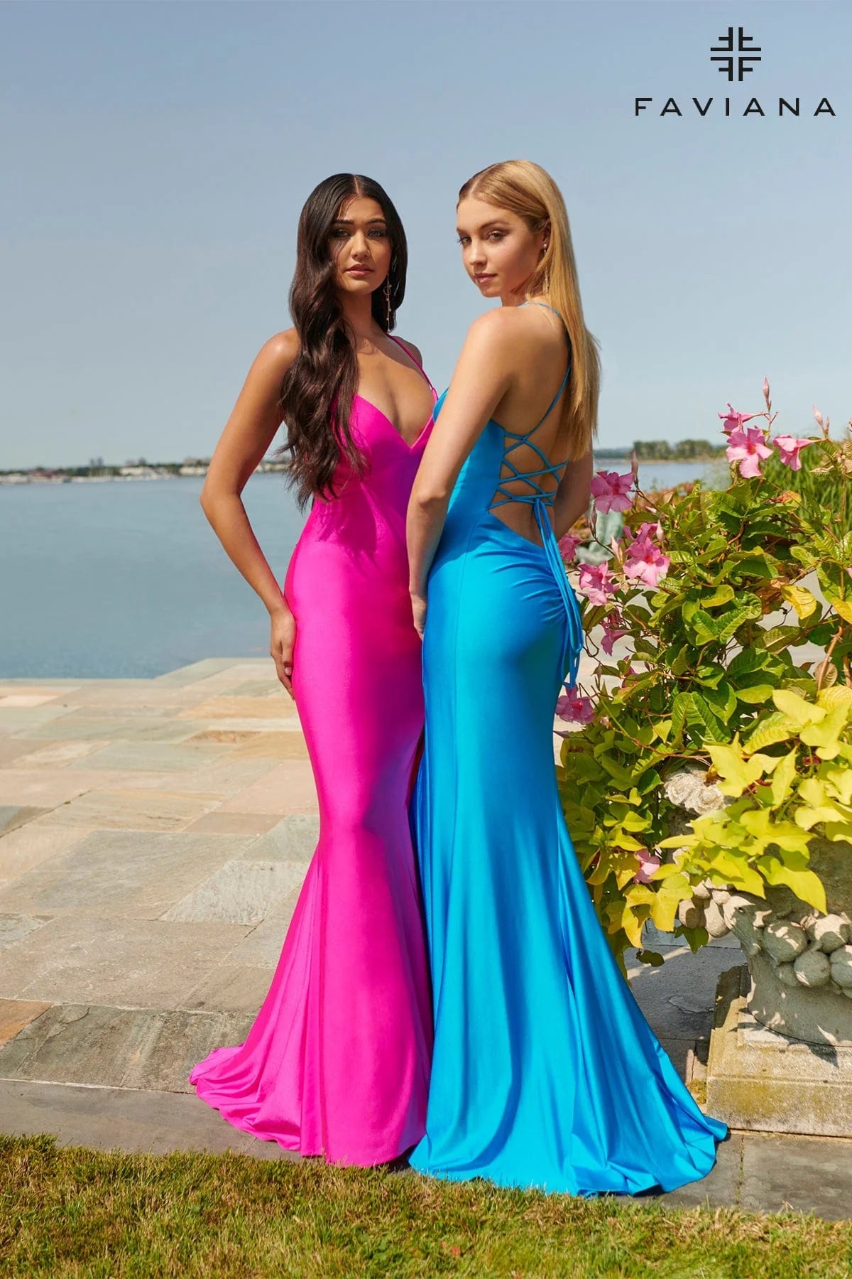 V Neckline Prom Dress With Stretch Fabric And Corset Back
