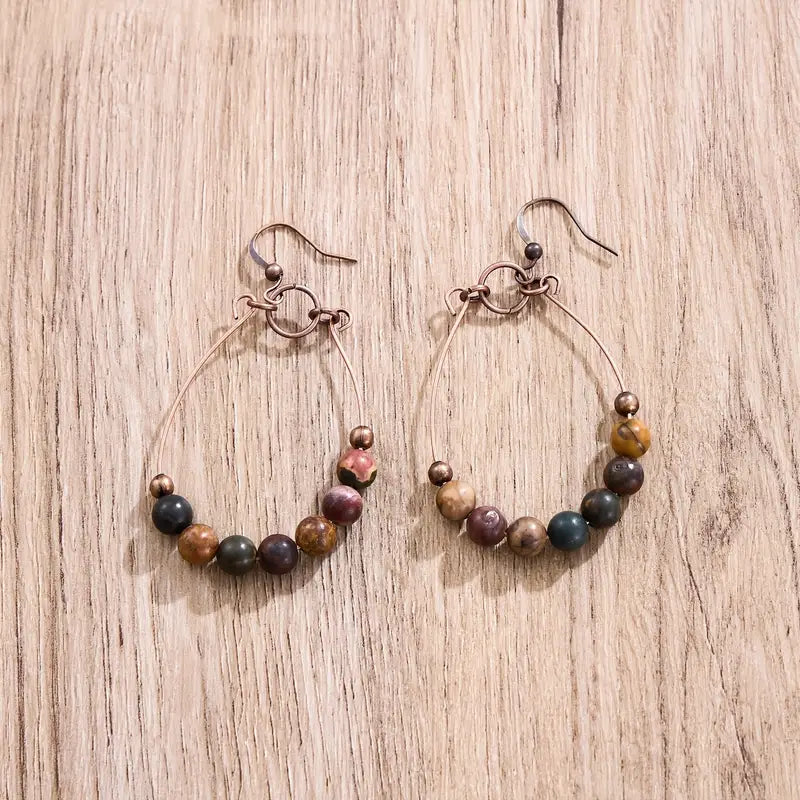 Brown Bohemian Vintage Teardrop Earrings
