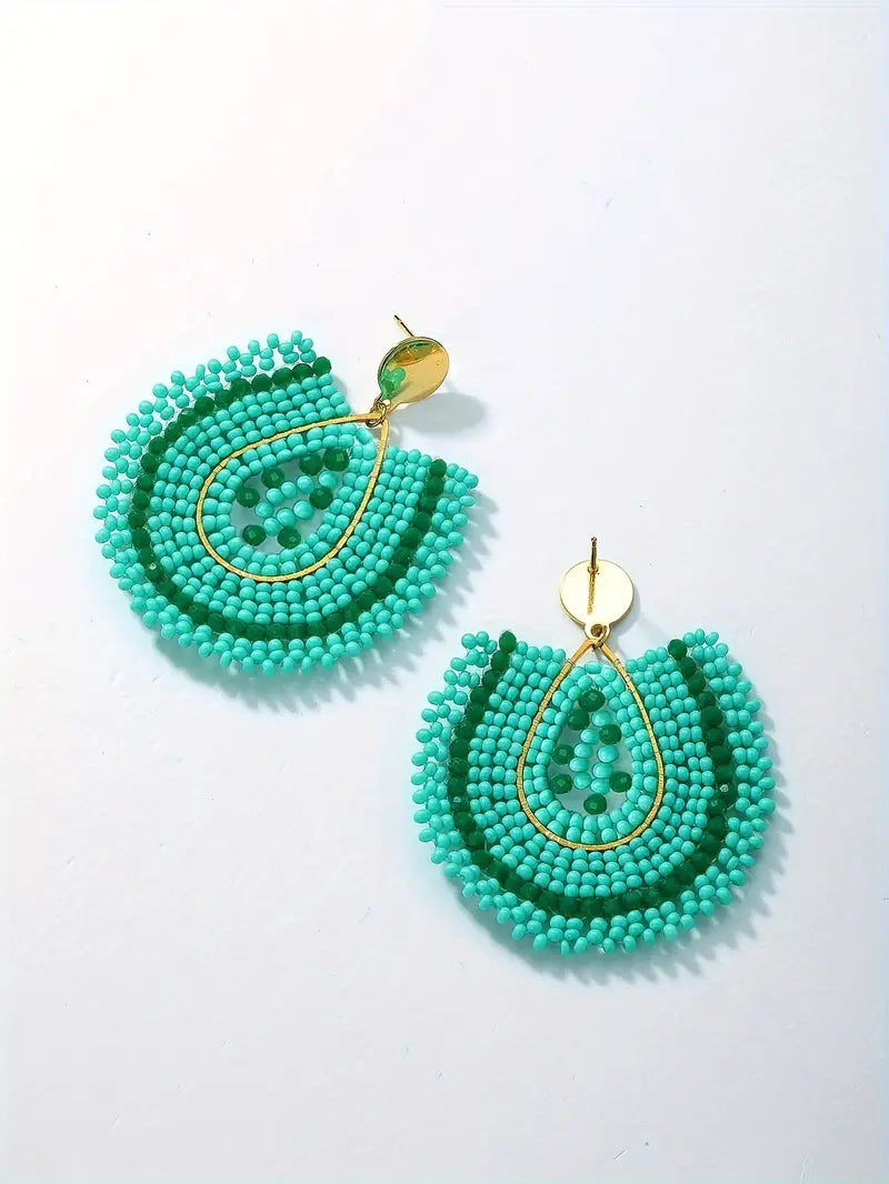 Tropical Topic Beaded Dangle Earrings