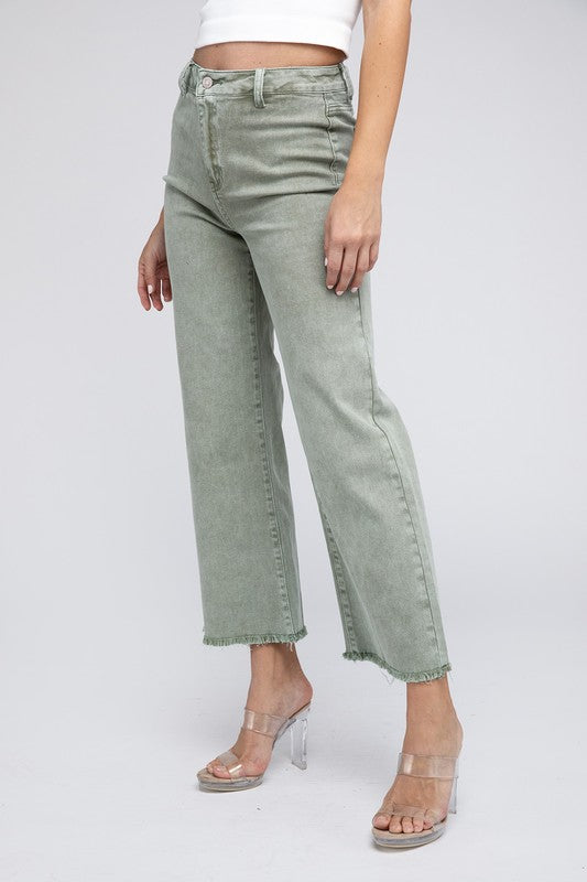 Hemmed to Perfection Acid Wash Pants