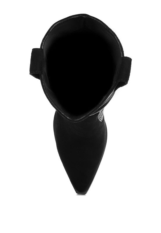 Black protective knee pad on a white background