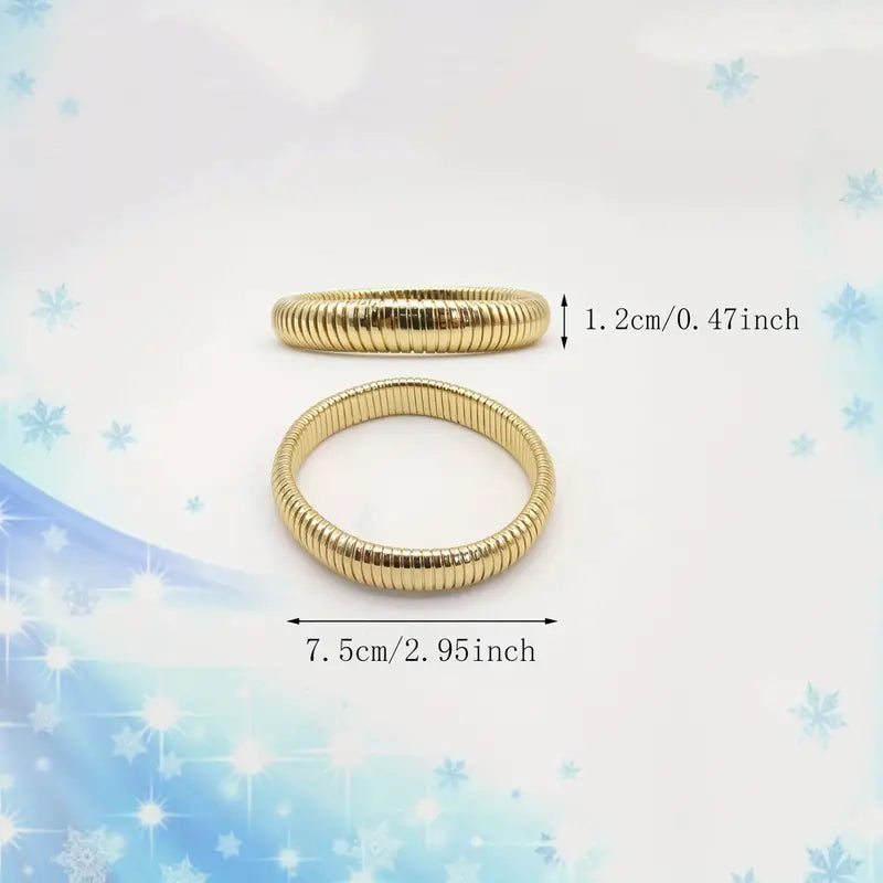 Gold Stretch Cuff Bracelet 