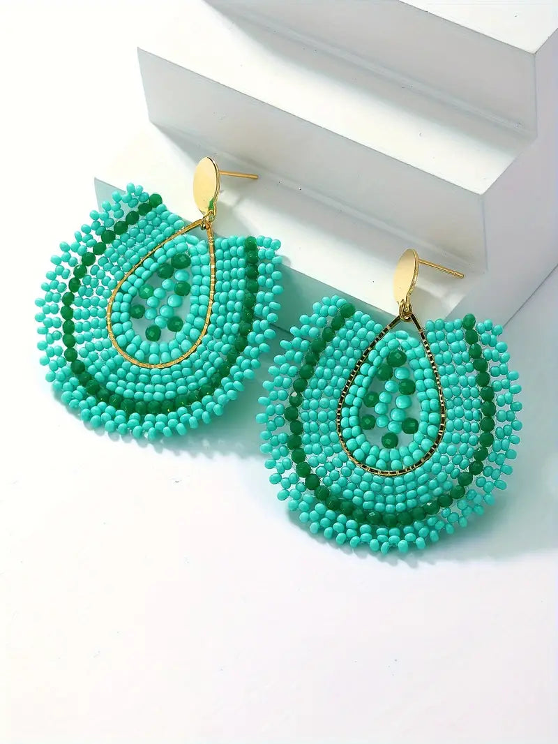 Tropical Topic Beaded Dangle Earrings