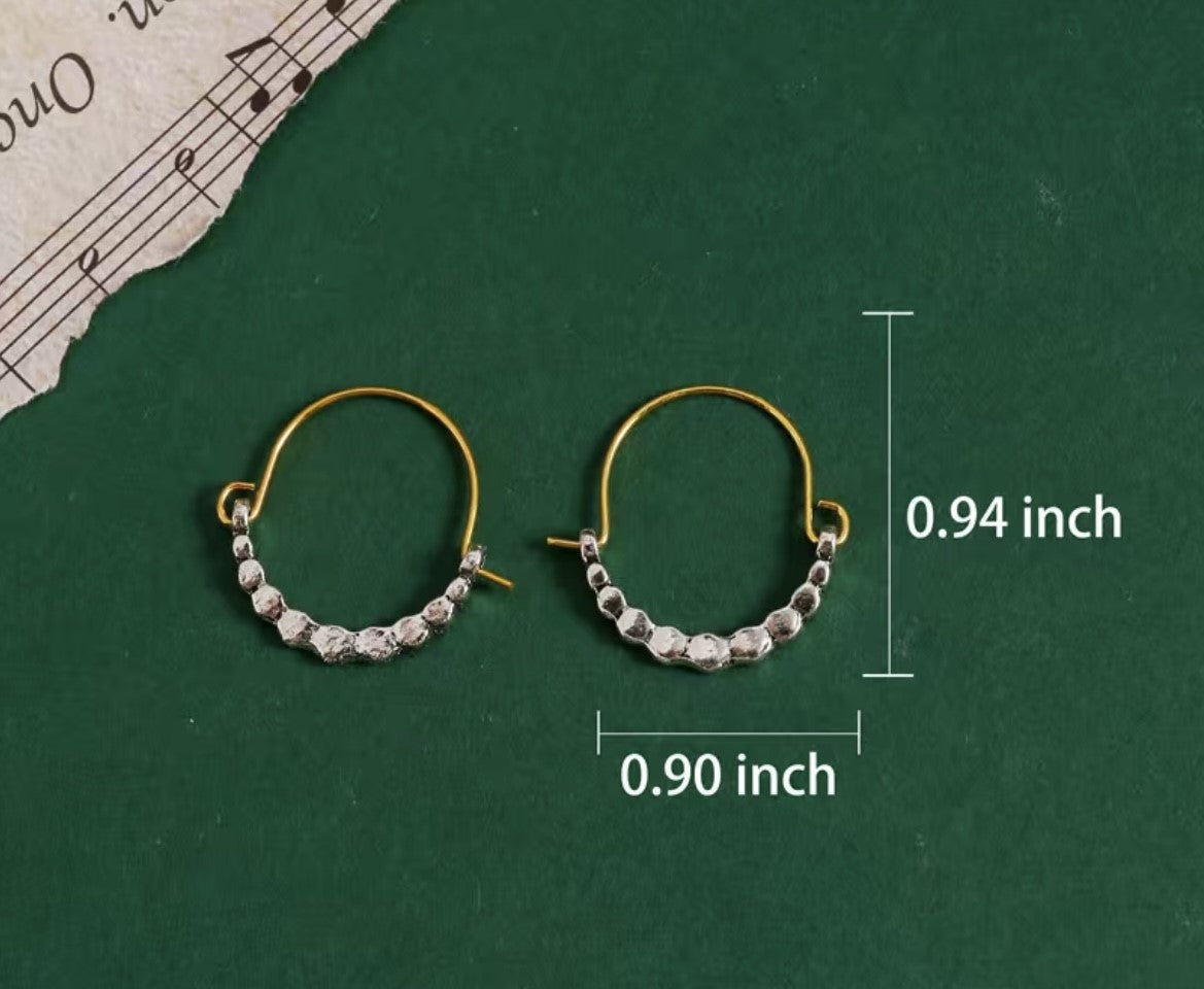 Little Details Gold and Brushed Silver Mini Hoop Earrings