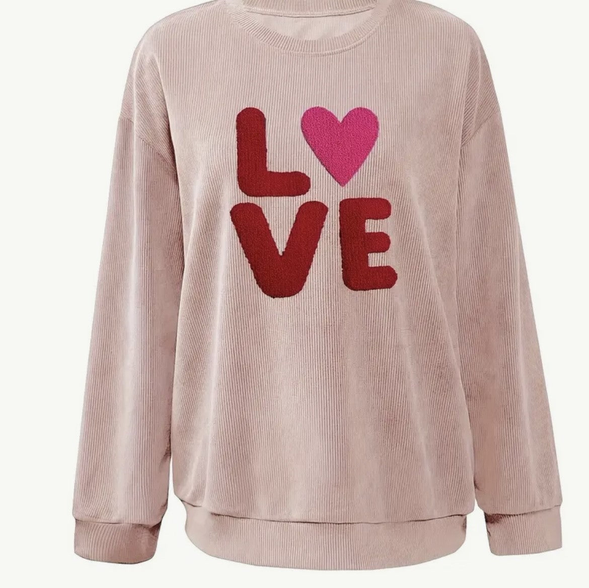 Pink Love Printed Sweater Crewneck and Oversized