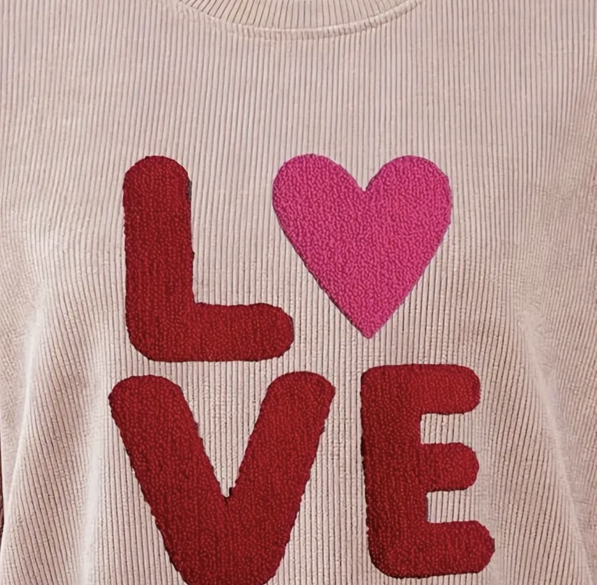 Pink Love Printed Sweater Crewneck and Oversized