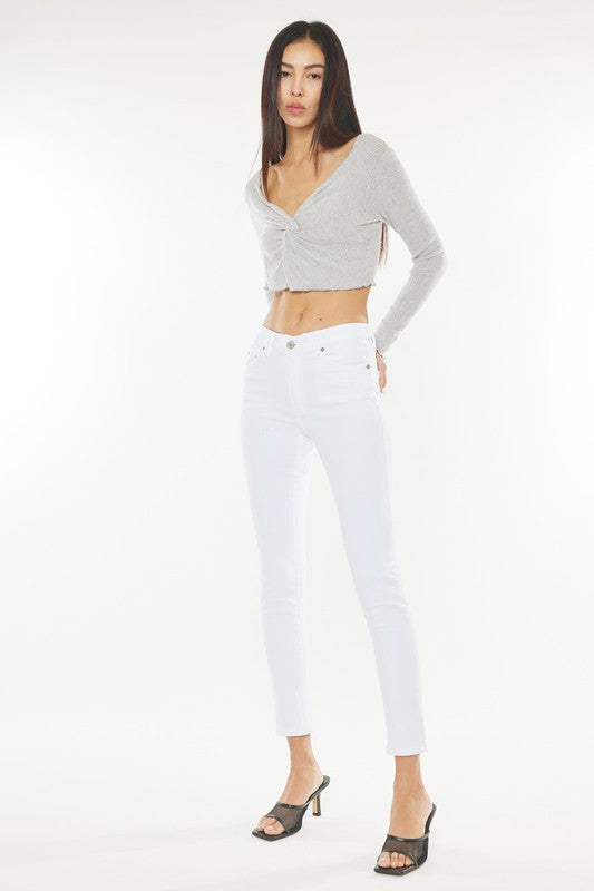 Kancan White High Rise Skinny Jeans