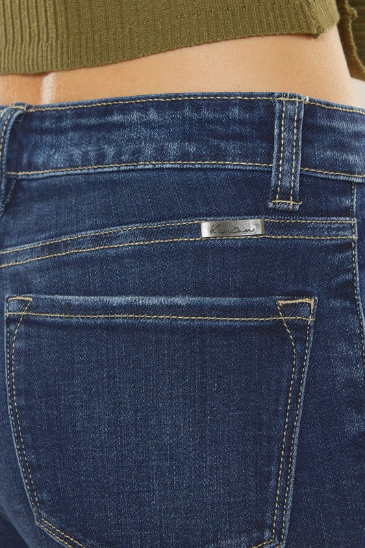 KanCan High Rise Button Down Super Skinny Jeans Darker Wash