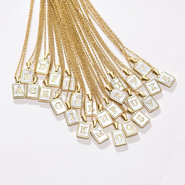 All Yours Mother Of Pearl Gold Initial Necklace