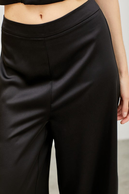 Hit The Jackpot Silky Black Woven Trousers
