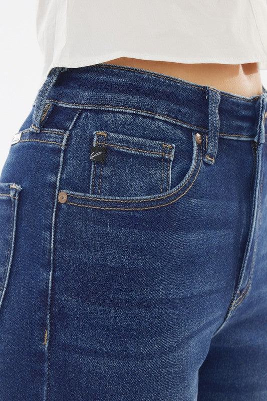 Kancan High Rise Dark Wash Cigarette Fit Jeans