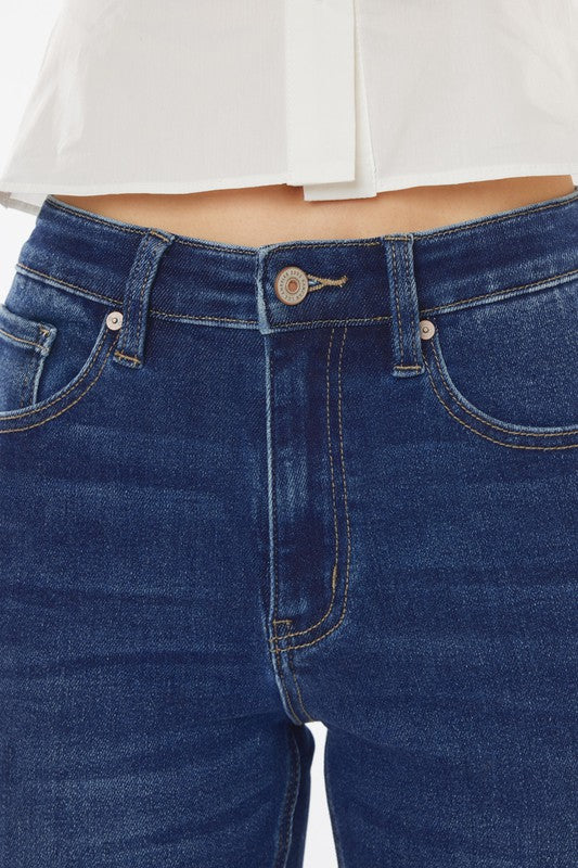 Kancan High Rise Dark Wash Cigarette Fit Jeans