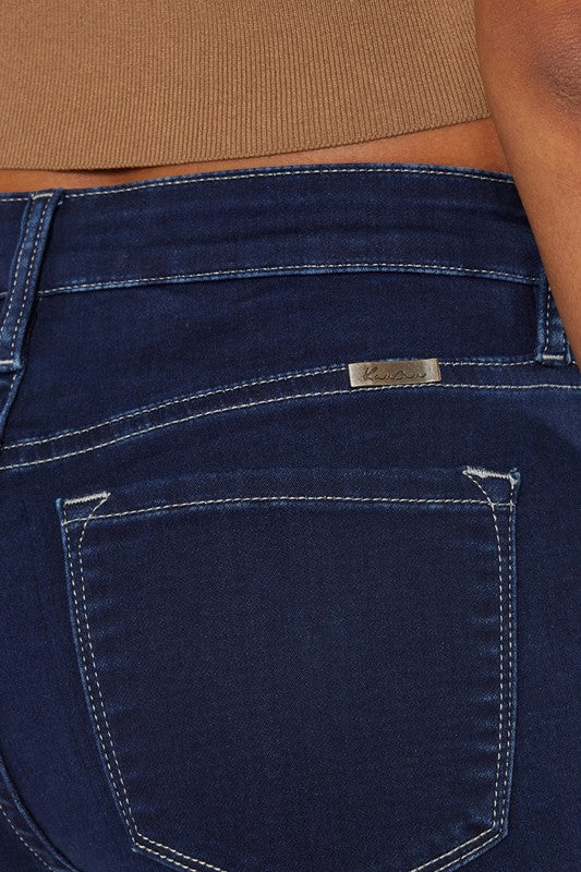 Kancan Mid Rise Dark Denim Bermuda Shorts