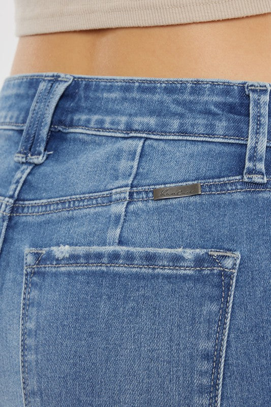 Kancan High Rise Medium Wash Bermuda Shorts