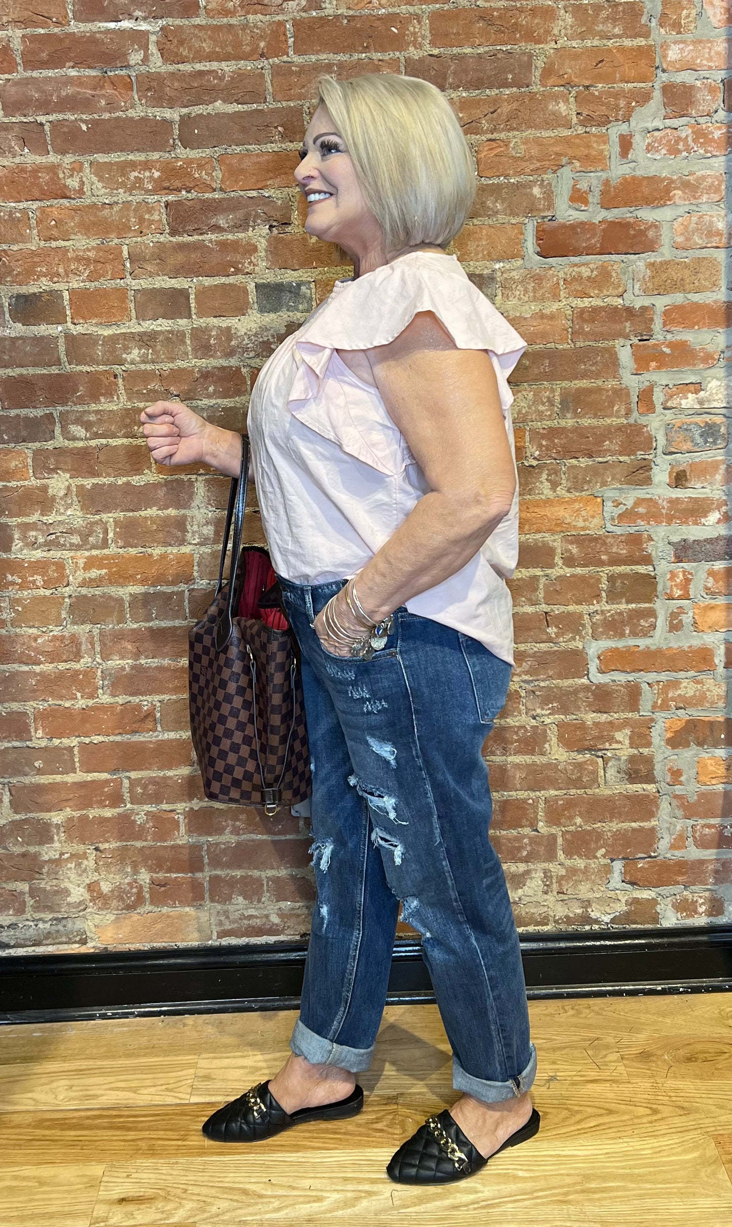 Kancan Mid Rise Boyfriend Jean