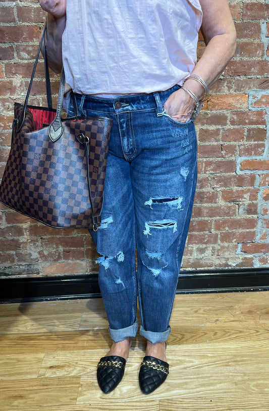 Kancan Mid Rise Boyfriend Jean