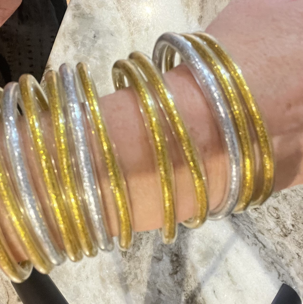 LUX Glitter Jelly Bangle Bracelets