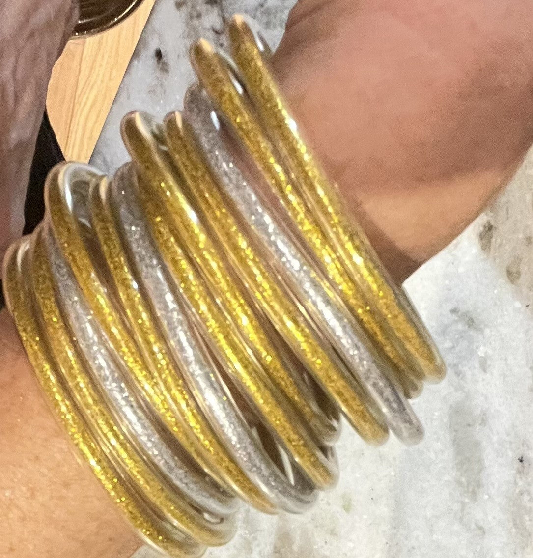 LUX Glitter Jelly Bangle Bracelets